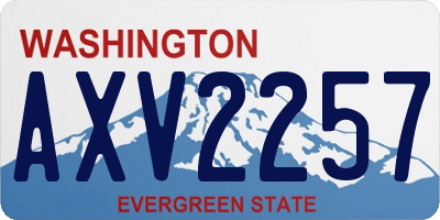WA license plate AXV2257