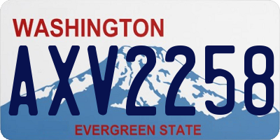 WA license plate AXV2258