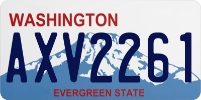 WA license plate AXV2261