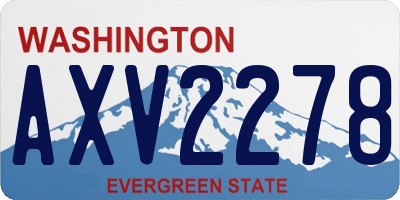 WA license plate AXV2278