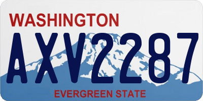 WA license plate AXV2287
