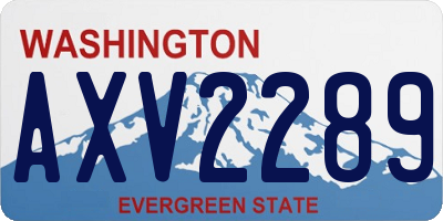 WA license plate AXV2289