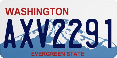 WA license plate AXV2291