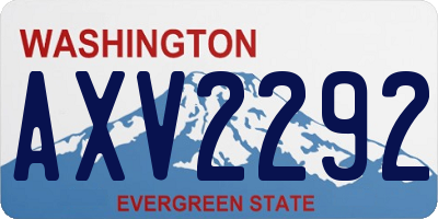 WA license plate AXV2292