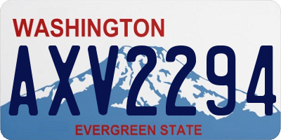 WA license plate AXV2294