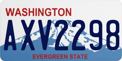 WA license plate AXV2298