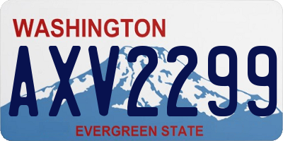 WA license plate AXV2299