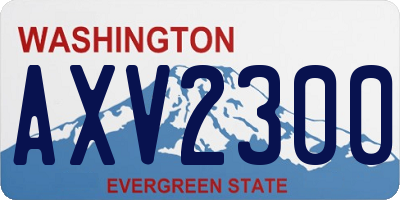 WA license plate AXV2300