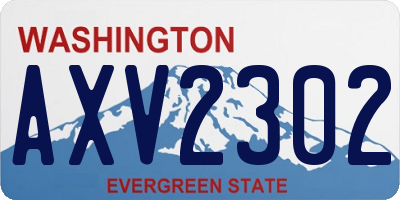 WA license plate AXV2302