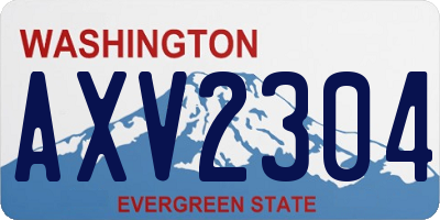 WA license plate AXV2304