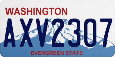 WA license plate AXV2307