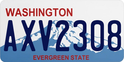 WA license plate AXV2308