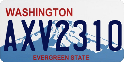WA license plate AXV2310