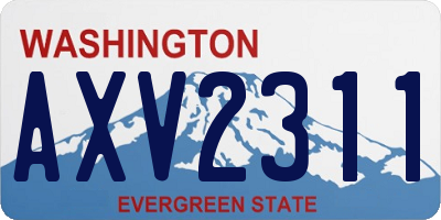 WA license plate AXV2311