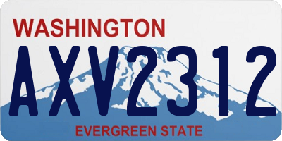 WA license plate AXV2312