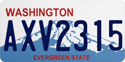 WA license plate AXV2315