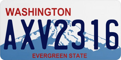 WA license plate AXV2316