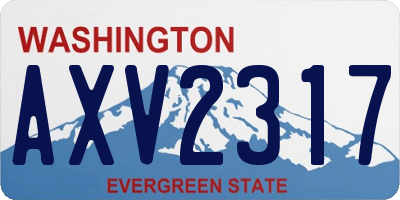 WA license plate AXV2317