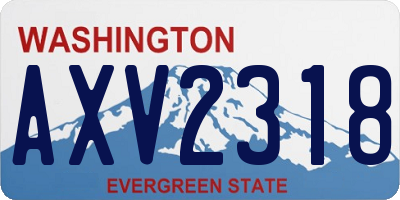 WA license plate AXV2318