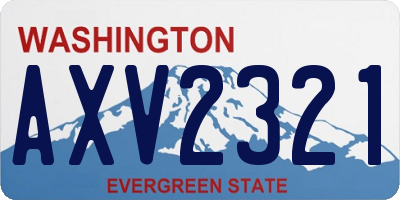 WA license plate AXV2321