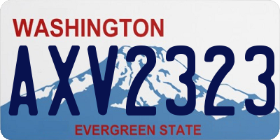 WA license plate AXV2323