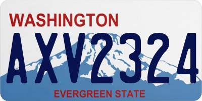 WA license plate AXV2324