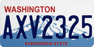WA license plate AXV2325