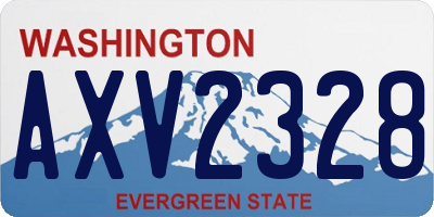 WA license plate AXV2328