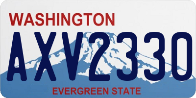 WA license plate AXV2330
