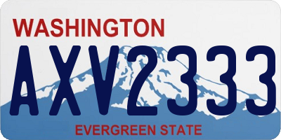 WA license plate AXV2333