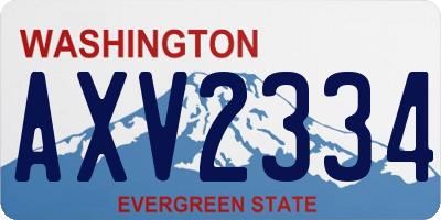 WA license plate AXV2334
