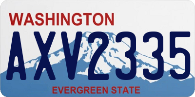 WA license plate AXV2335