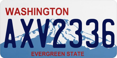 WA license plate AXV2336