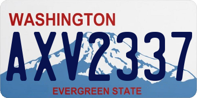 WA license plate AXV2337