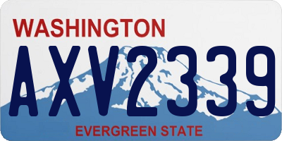 WA license plate AXV2339