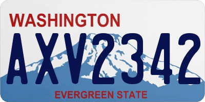 WA license plate AXV2342