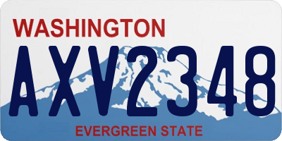 WA license plate AXV2348