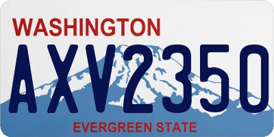 WA license plate AXV2350