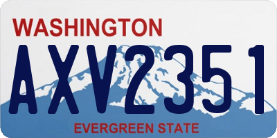 WA license plate AXV2351