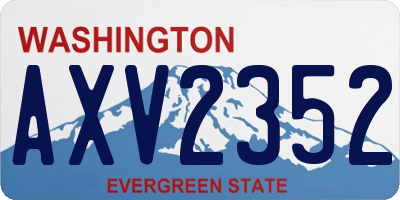 WA license plate AXV2352