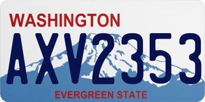 WA license plate AXV2353