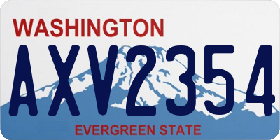 WA license plate AXV2354