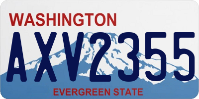 WA license plate AXV2355