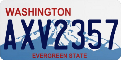 WA license plate AXV2357