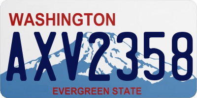 WA license plate AXV2358