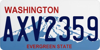WA license plate AXV2359