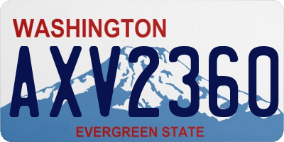 WA license plate AXV2360