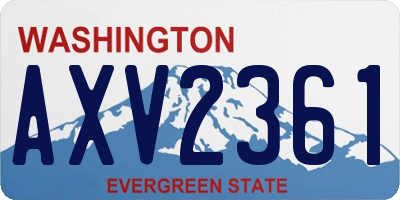 WA license plate AXV2361