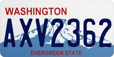 WA license plate AXV2362