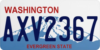 WA license plate AXV2367